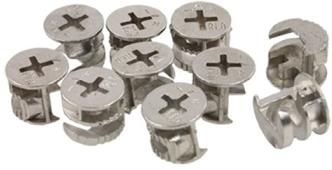 sourcing map 10Stk. Möbelverbinder Nockenschloss Beschläge 14,4x11,7mm Kleiderschrank