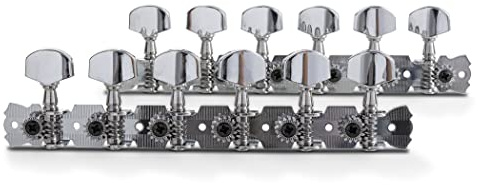 GEWA Mechanik Akustikgitarre 12-saitig Satz, vernickelte Metallknöpfe