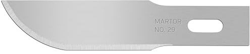 MARTOR 10x Lama convessa 45 mm, acciaio, affilatura bilaterale | Doppia sfaccettatura, affilatura bilaterale, in erogatore, per bisturi & coltello grafico, artigianato, No. 29.50