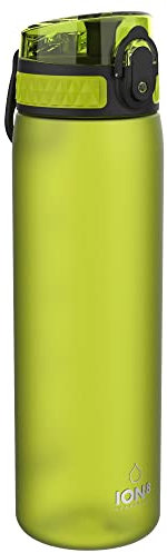 ion8 Trinkflasche, 500 ml, Auslaufsicher, Einhandöffnung, Sichere Verriegelung, Spülmaschinenfest, BPA-frei, Tragegriff, Klappdeckel, Leicht zu Reinigen, Klimaneutral, Grün
