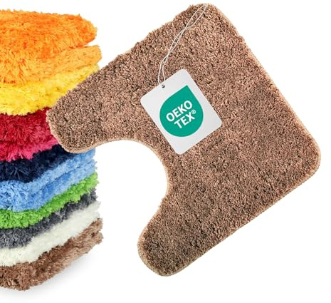WohnDirect - Alfombra de baño (45 x 45 cm, con Escote para Inodoro), Color marrón