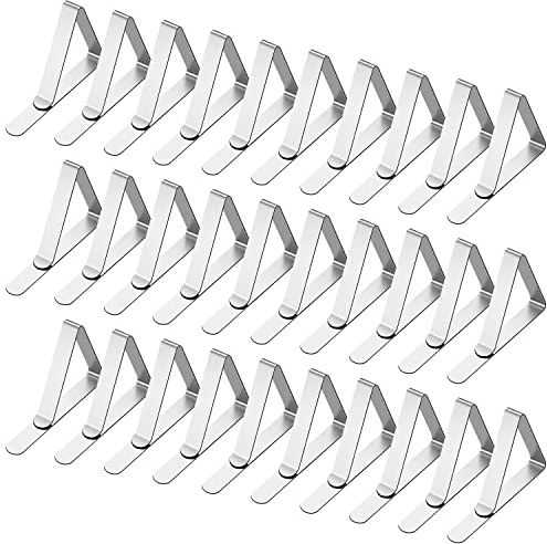 30 Packs Tablecloth Clips Table Cloth Holder Clips,Stainless Steel Outdoor Table Cloths Clip for Picnic Tables,Folding Tables,Clamps for Outdoor Tablecloths,Picnic Tablecover Clip for Party Wedding