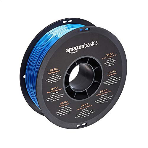 Amazon Basics 3D-Drucker-Filament aus PLA-Seide, 1.75 mm, 1-kg-Spule, Seidenblau