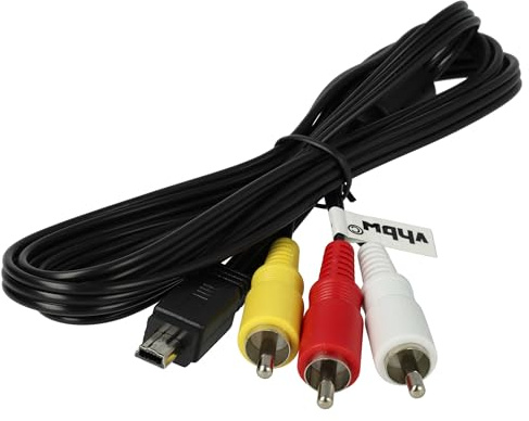 vhbw Adaptateur en composite audio-video compatible avec Canon PowerShot SX500 IS, SX530 HS, SX540HS, SX540 HS appareil photo - Câble AV stereo