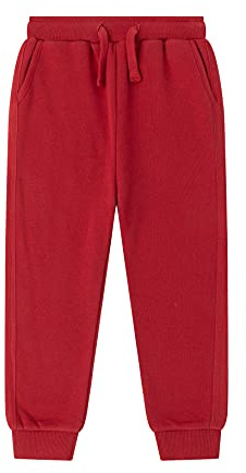 AMOMÍ Pantalón de Chándal Niño Pantalón de Deporte Niño Pantalón Largo Perchado Niño 4-14 Años (8 Años, Rojo)