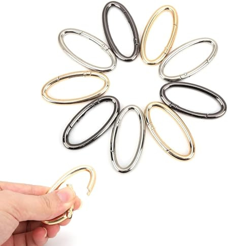 Karabiner mit Federhaken, O-Ring Zinklegierung Karabiner, 9Pcs Rund Karabinerring, Karabinerhaken Legierung Schlüsselringe Snap, O-Ring Biegering Sprungringe, Rund Karabinerring, karabiner Silber