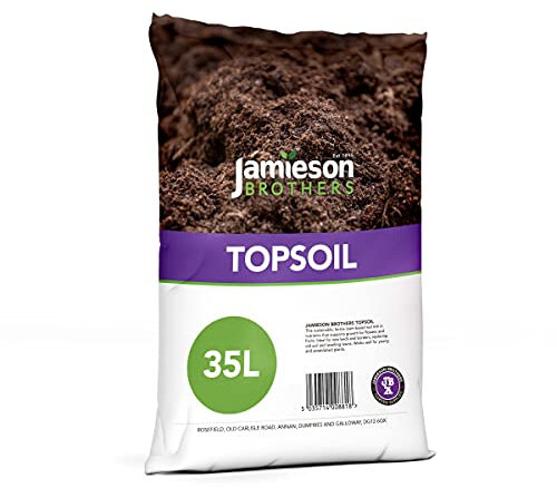 Top Soil 35L Bag - Peat Free Enriched Loam Based Garden Top Soil | Ideal For Lawns, Raised Beds, Borders, Allotments & Levelling - By Jamieson Brothers
