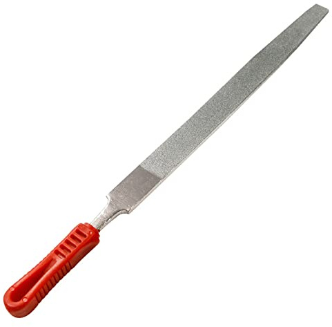 SI FANG Lime plate diamantée, 200 mm, lime aiguille d'ingénierie pour le ponçage des métaux, râpe à bois, outil d'affûtage à la main avec poignée en caoutchouc, convient pour bijoux, métal, carrelage,