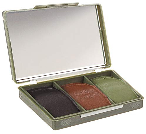 blntackle76 Kit de maquillage camouflage avec miroir et crème, 3 couleurs, noir, olive, marron, approuvé par l’OTAN, camouflage caméléon, pour survie militaire/de l’armée