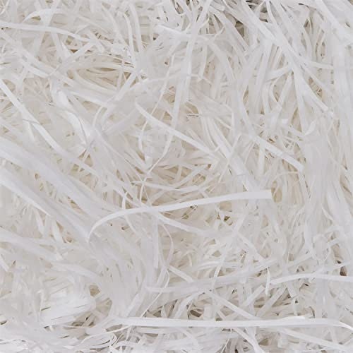 7,05Oz Papier Füllmaterial Shreds Raffia Geschenkbox Geschreddertes Seidenpapier Füllmaterial, Geschenkfüllung Papierschnitzel für DIY Party Füllung Ostern Geschenkdekoration (Weiß)