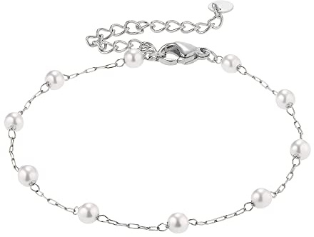 Heideman Armband Damen Elula Edelstahl mit Perle weiß | Klassisches Schmuckstück für Frauen zum Kombinieren, hautfreundlich, nickelfrei, schöne Geschenkidee für Mama oder Oma.