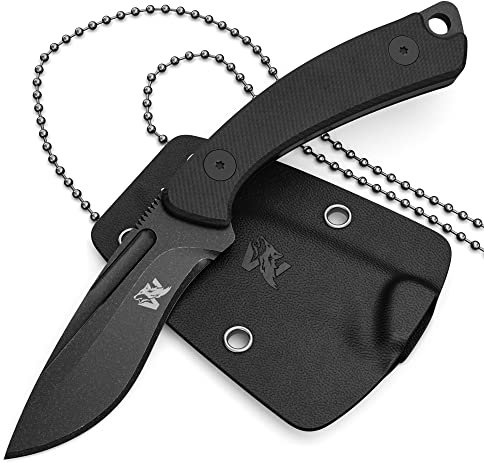Wolfgangs VERITI Neck Knife Messer - inklusive Kydex Scheide und Kugel Halskette zum umhängen - Mini Survival Outdoor Messer für jeglichen Gebrauch