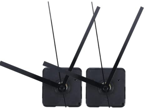 RichDeer 2 Stück Uhrwerk Lautloses Uhr Zubehör für DIY, für Wanduhr Reparatursatz, Gesamtschaftlänge von 0.87 Zoll (22mm) mit Schwarz Zeigersätzen