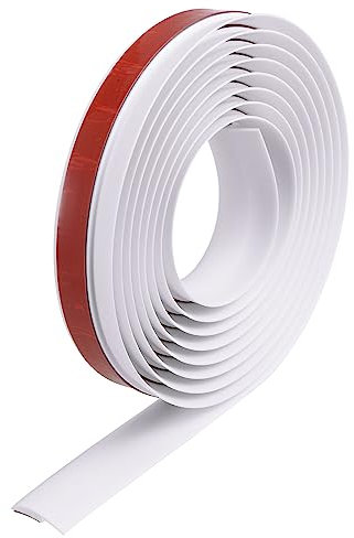 QUARKZMAN Boden Randbeschnitt Streifen Selbstklebend Teppich Fliese Übergang Streifen Randbeschnitt Streifen für Laminat Türkante Höhe Weniger Als 3mm/0.12 Weiß 9.84ft