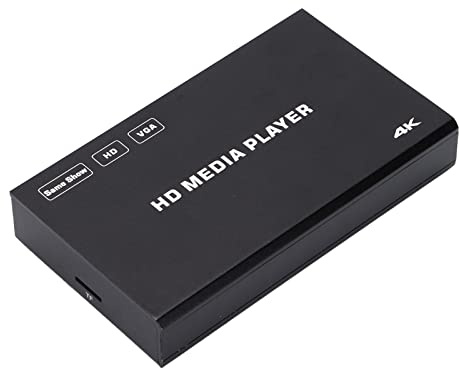 Digitaler Mediaplayer, 4K 60FPS Mediaplayer mit Fernbedienung, Unterstützt -, VGA-Ausgang (EU-Stecker)