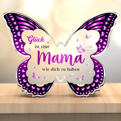 JOYVADO Geschenke für Mama Weihnachten, Lila Schmetterling Home Dekoration, Acryl dekorative Zeichen, Mama Geschenke von Geburtstag Muttertag Weihnachten