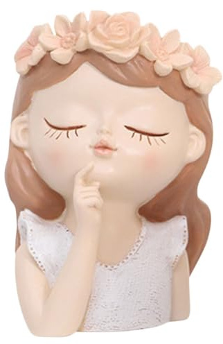 Fairy Sukkulenten Blumentopf - SüßEs MäDchen Gesicht Pflanzer Aus Hochwertigem Resin FüR Kreative Gartenideen 11X7.5X7.5Cm
