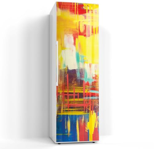 DEQORI Magnetfolie für Kühlschrank 60x190 cm | Motiv Feuerwerk der Farben | dekorative Magnetmatte Gefrierschrank Schutz | Magnet Deko-Folie selbstklebend, magnetisch & beschreibbar