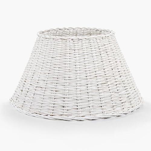 Blumixx Rattan Christbaumrock aus Weide - Weiß - Abdeckung für den Christbaum Ständer - Weihnachtsbaum Decke Baum Kragen Tannenbaum Rock - ⌀ Oben 35,5cm, ⌀ unten 65cm, 30 cm hoch