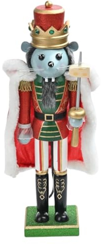 Generic Figurine en bois Casse-noisette Roi souris 38 cm pour décoration de Noël
