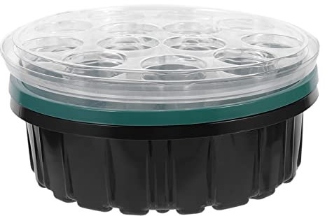 YARNOW 2 Pz Scatola per piantine Pellet piantare Leggero Piante Camera Kit Vassoio germinazione Giardinaggio semenza pottd Piatto Semina Vassoio vassoi per vivaio multiforo plastica Black