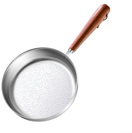 GLFLOW Padella compatta in acciaio inox per facili attività quotidiane di cottura con texture non fiocco di neve (16 cm)