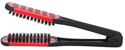BRRNOO Peine Alisador, Cepillo Alisador de Barba de Doble Cara, Cepillo, Herramienta Profesional para Peinar la Barba para un Cuidado Suave de la (rojo negro)