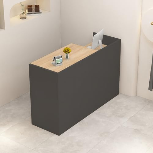 KAILODI Empfangstheke Rezeptionstheke Verkaufstresen aus Holz mit Stauraum – 80-200 cm Langer Kassentisch Theke für Büro Praxis Friseursalon Kosmetikstudio Laden Empfangsbereich Beratung