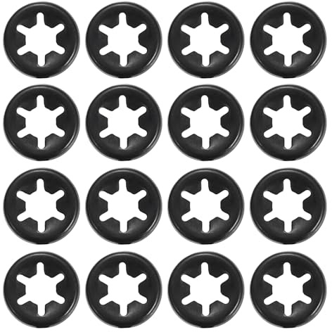 sourcing map 220 arandelas de bloqueo de dientes internas, M5 ID 12 mm OD, arandela de bloqueo de estrella de velocidad rápida para maquinaria, automóvil, uso industrial, borde invertido