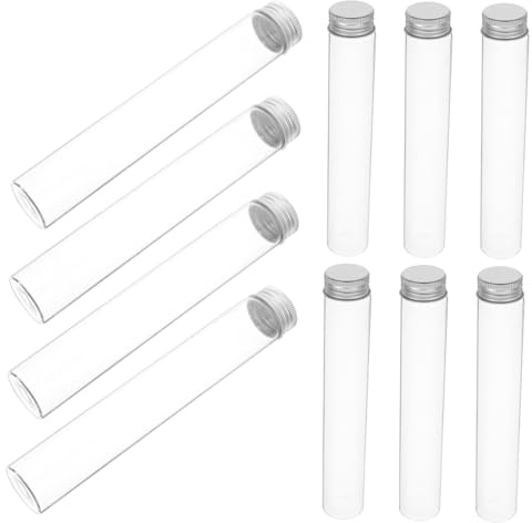 Cabilock 10 pièces Lot de Flacons Verre Transparents avec Bouchons à Vis Distributeurs Liquides Portables pour Cosmétiques Échantillons et Soins Peau Petits Flacons Rechargeables