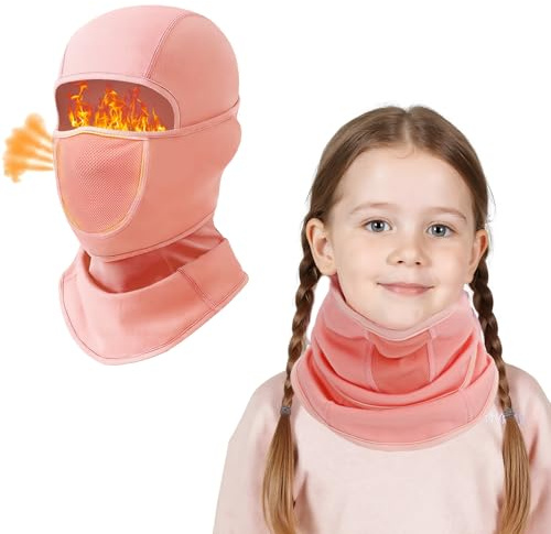AYPOW Passamontagna Invernale in Pile Termico con Foro Traspirante per Bambini 4-10Anni, Multifunzionale Antivento Caldo Maschera da Sci Ciclismo, Berretti Cappello per Ragazzi Ragazze all'Aria Aperta