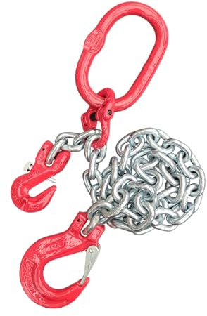 Forstkette 8mm GK8 | 4000kg | EN 818-2 | Mit Lasthaken + Aufhängering | Schwarz/Verzinkt | 1m-5m (3m - FK6vz)