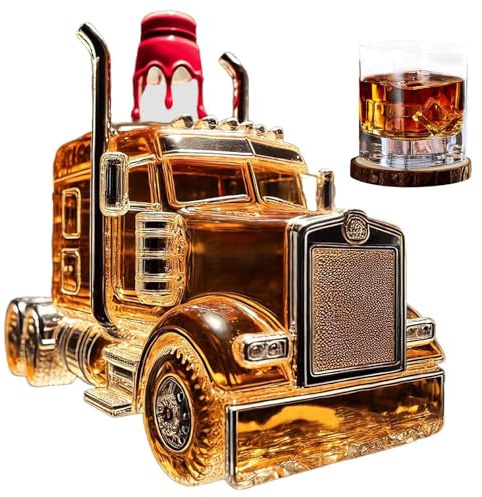 Bottiglia Decanter Per Whisky A Forma Di Camion, Liquore In Vetro A Forma Di Camion Con Tappo, Divertente Bottiglia Di Whisky A Forma Di Auto Per L'arredamento Di Bar Di Casa, Per B