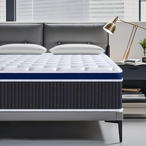 SEZMOONSI Super King Mattress 10.6 Inch, 6FT Hybrid Gel Memory Foam Super King Size Mattresses, Individually Pocket Sprungs, Orthopedic Mattress Superking Size, 100 Night Home Trial