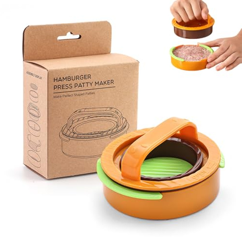 GYCAQAC Prensa de Hamburguesa Antiadherente, prensa uniformes para deliciosas hamburguesas, Molde para Hamburguesas, para Prensar Carne Picada y Barbacoa, Utensilios de Cocina, Diámetro 11 cm