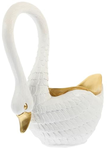 Beavorty Vide-Poches en Résine Blanche de Cygne, Plateau de Rangement Multifonction pour Clés, Bijoux et Accessoires de Bureau, Décor Nordique Élégant pour Salon, Entrée et Commode,