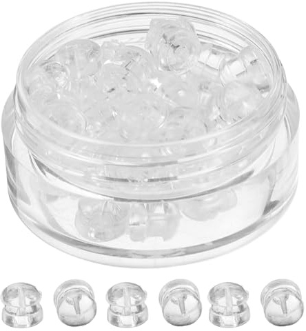 SHINEOFI 30 Tapones de Silicona para Pendientes Ajuste Seguro y Prevención de Caídas, Accesorios Transparentes para Mujer y Repuesto de Joyería