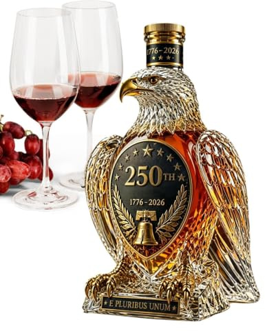 Glas Dekanter Jubileums Örnmotiv Design Vin Behållare