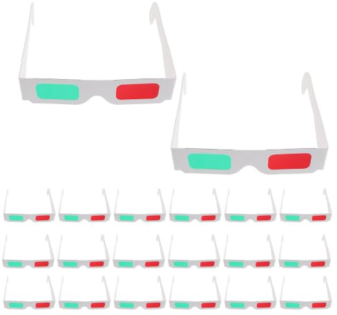 Uonlytech 50 Pezzi Occhiali 3d di Carta Usa e Getta Rosso Verde per Film | Struttura Pieghevole, Design Sagomato, per Riproduzioni Grafiche e Fumetti