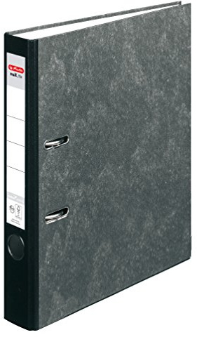 Herlitz 10900264 Ordner maX.file nature pocket, A4, 5 cm, Wolkenmarmorbezug, Einsteckrückenschild, FSC Mix