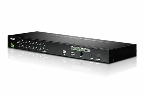 ATEN CS1716A - 16-Port PS/2/USB KVMP Switch - Black - Solid-State - Rack Mount - Manual Operation
