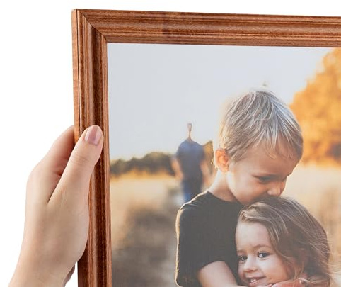 ArtToFrames 5x7 inch Honey Stain on Hard Maple Wood Picture Frame, WOM0066-60823-YHNY-5x7