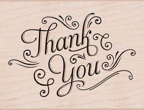 Hero Arts K5870 Wood Stamps, Thank You with Flourishes