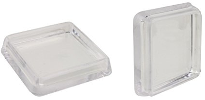 Square Furniture Cups, Pack of 4, Clear-Inside 30x30mm- Outside 40x40mm-(See 2nd Image for Dimensions)-Not Suitable for Metal Castors,Please Make Sure Weight is distributed evenly.Made in Germany