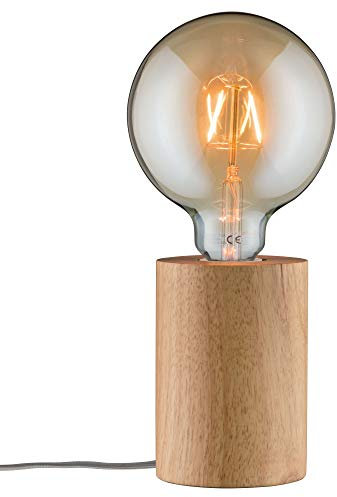 Paulmann 79640 Luminaria de sobremesa Neordic Talin máx. 1x20 W, luminaria de sobremesa para lámparas E27, lámpara para mesita de noche 230 V madera, sin fuente de luz