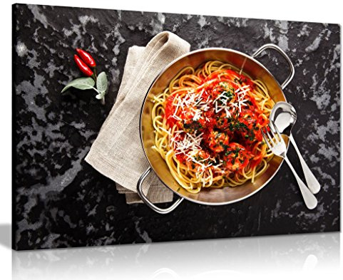 Panther Print Restaurant Decor Leinwanddruck, Motiv: leckere italienische Spaghetti, 91 x 61 cm