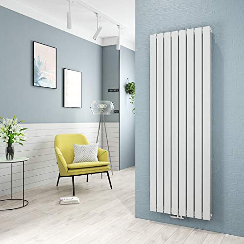 Heilmetz Heizkörper Flach Design Vertikal Paneelheizkörper 1800 x 620 mm Weiß Doppellagig Mittelanschluss Heizung