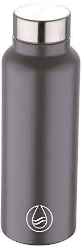 BERGNER Borraccia per Acqua da 750 ml, in Acciaio Inox, Colore Grigio, Metallo