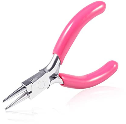 SPEEDWOX Mini Jewelry Making Pliers, 3 Wire Looping Pliers with Pink PVC Handle for DIY Crafts