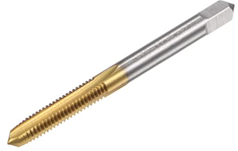 sourcing map Straight Flute Taps, M6 x 1 Metric Left Hand Titanium Coated M35 Cobalt High Speed Steel Machine Tapping Screw Thread Milling Tap Machinist Repair Threading Tool